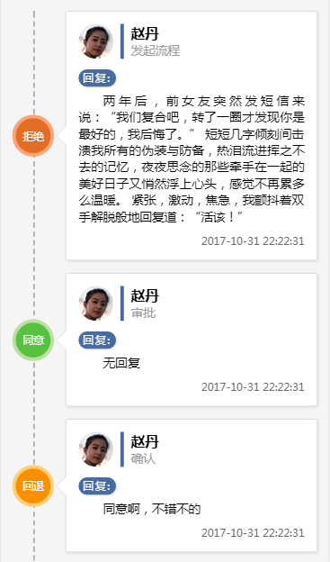 CSS3工单回复时间轴代码